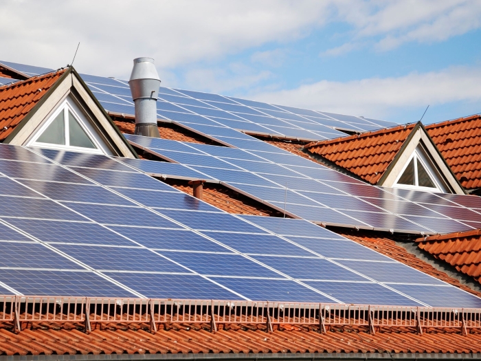 solar panels on roof of house